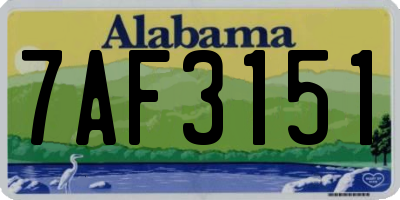 AL license plate 7AF3151