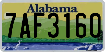 AL license plate 7AF3160