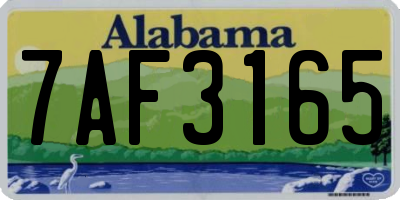 AL license plate 7AF3165