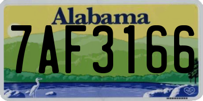 AL license plate 7AF3166
