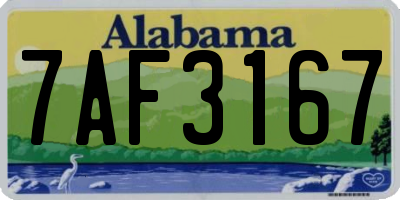 AL license plate 7AF3167