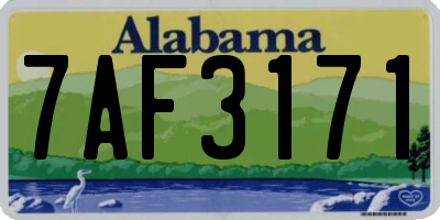 AL license plate 7AF3171