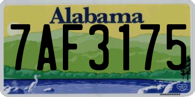 AL license plate 7AF3175