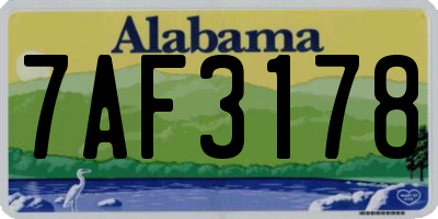 AL license plate 7AF3178