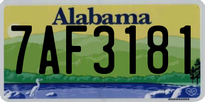 AL license plate 7AF3181