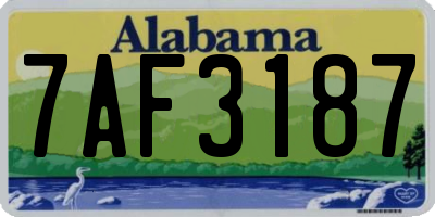 AL license plate 7AF3187