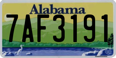 AL license plate 7AF3191
