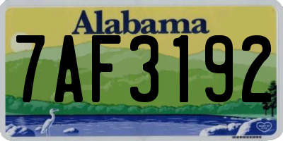 AL license plate 7AF3192