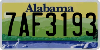 AL license plate 7AF3193