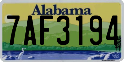 AL license plate 7AF3194