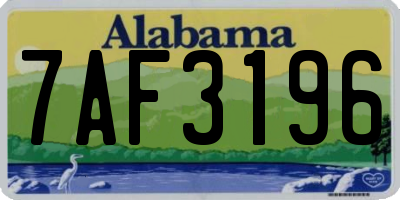 AL license plate 7AF3196