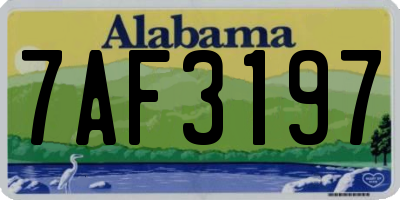 AL license plate 7AF3197