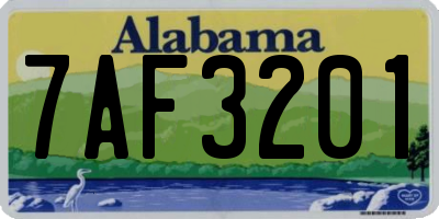 AL license plate 7AF3201