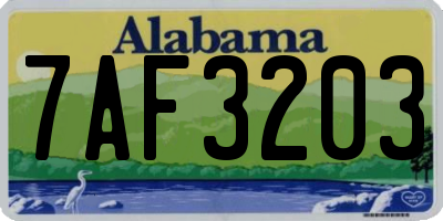 AL license plate 7AF3203
