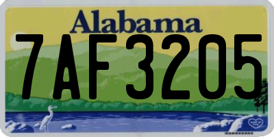 AL license plate 7AF3205