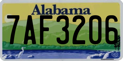 AL license plate 7AF3206