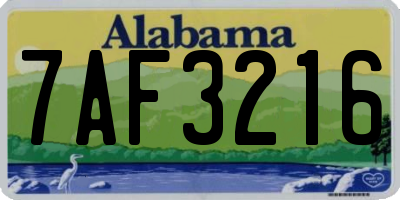 AL license plate 7AF3216