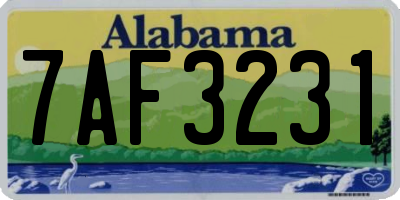 AL license plate 7AF3231