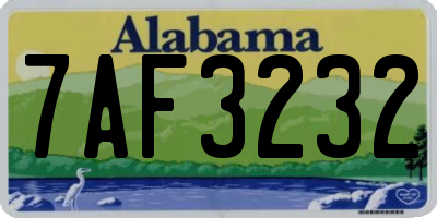 AL license plate 7AF3232