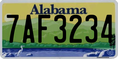 AL license plate 7AF3234
