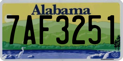 AL license plate 7AF3251