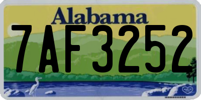 AL license plate 7AF3252