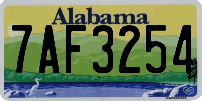 AL license plate 7AF3254