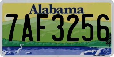 AL license plate 7AF3256