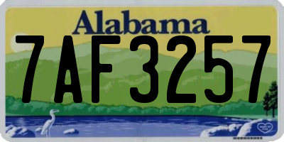 AL license plate 7AF3257