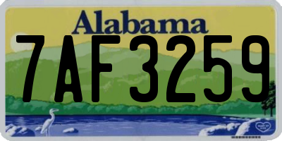 AL license plate 7AF3259