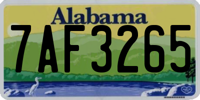 AL license plate 7AF3265