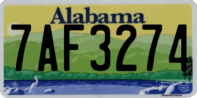 AL license plate 7AF3274
