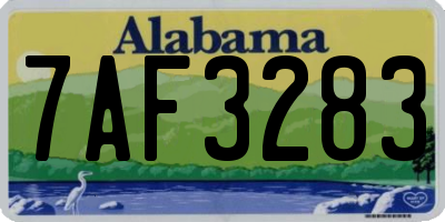AL license plate 7AF3283