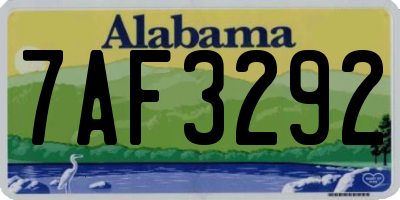 AL license plate 7AF3292