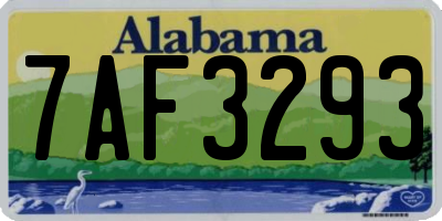 AL license plate 7AF3293