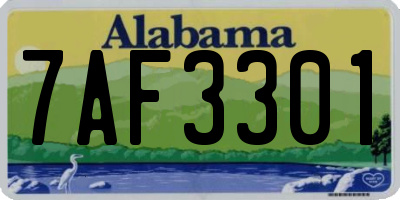 AL license plate 7AF3301