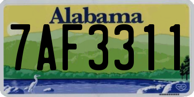 AL license plate 7AF3311