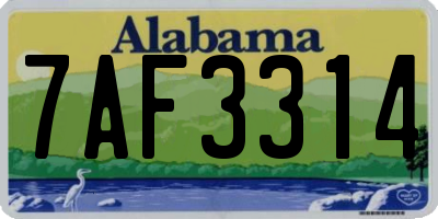 AL license plate 7AF3314