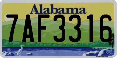 AL license plate 7AF3316