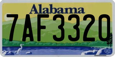 AL license plate 7AF3320
