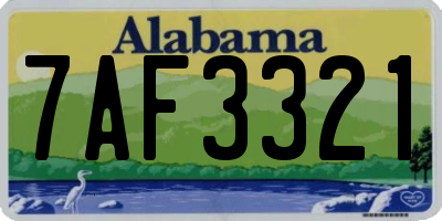 AL license plate 7AF3321