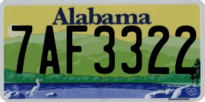 AL license plate 7AF3322
