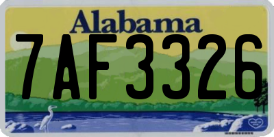 AL license plate 7AF3326