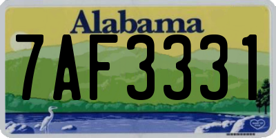 AL license plate 7AF3331