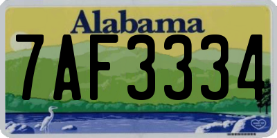 AL license plate 7AF3334