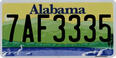 AL license plate 7AF3335
