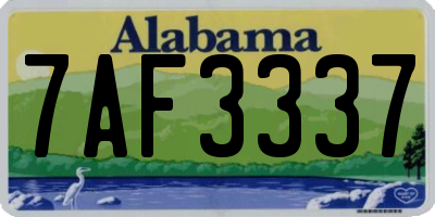 AL license plate 7AF3337