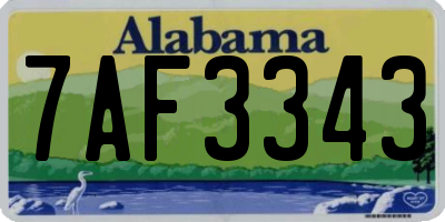 AL license plate 7AF3343