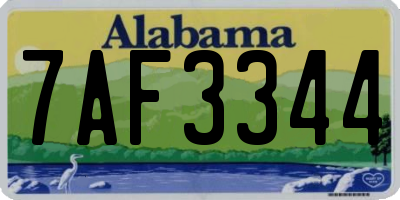 AL license plate 7AF3344