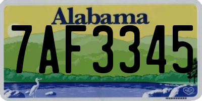 AL license plate 7AF3345